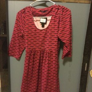 Red Reborn Tunic with small black print NWT